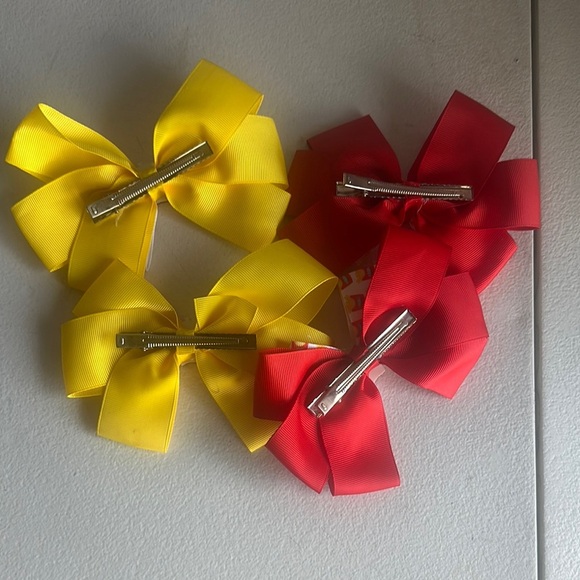 Set of Yellow and Red French Fry Hair Bows - Picture 2 of 3